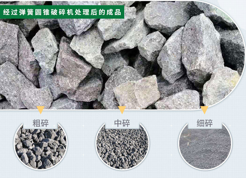 彈簧圓錐破處理后的成品粒型均勻