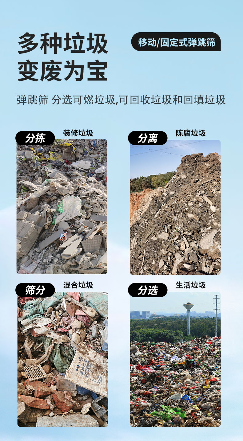 彈跳篩作用域各種固廢垃圾的篩分